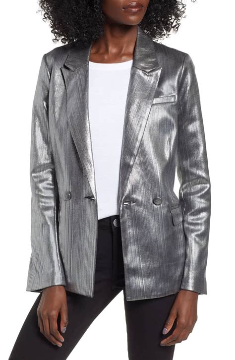 cooling fabric metallic blazer under $150|nordstrom rack metallic blazer.